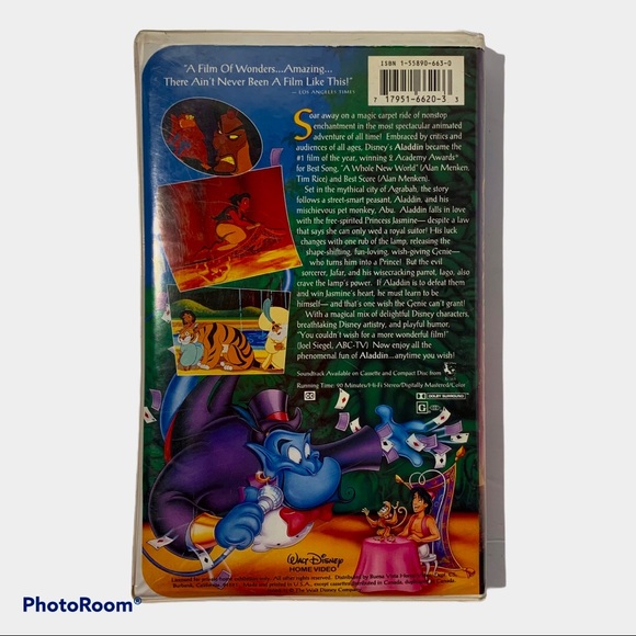 🍒 $10ea or 3/$20 Disney Aladdin Black Diamond VHS - Picture 3 of 4